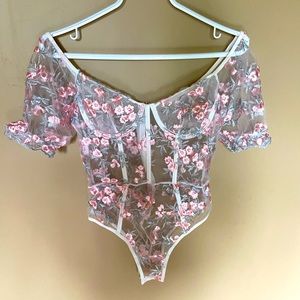 Gorgeous flower laced bodysuit